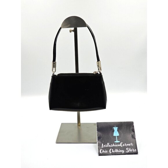 Beijo Women's Black Patent Leather With Shoulder Strap Mini Bag 2729 - Picture 7 of 10